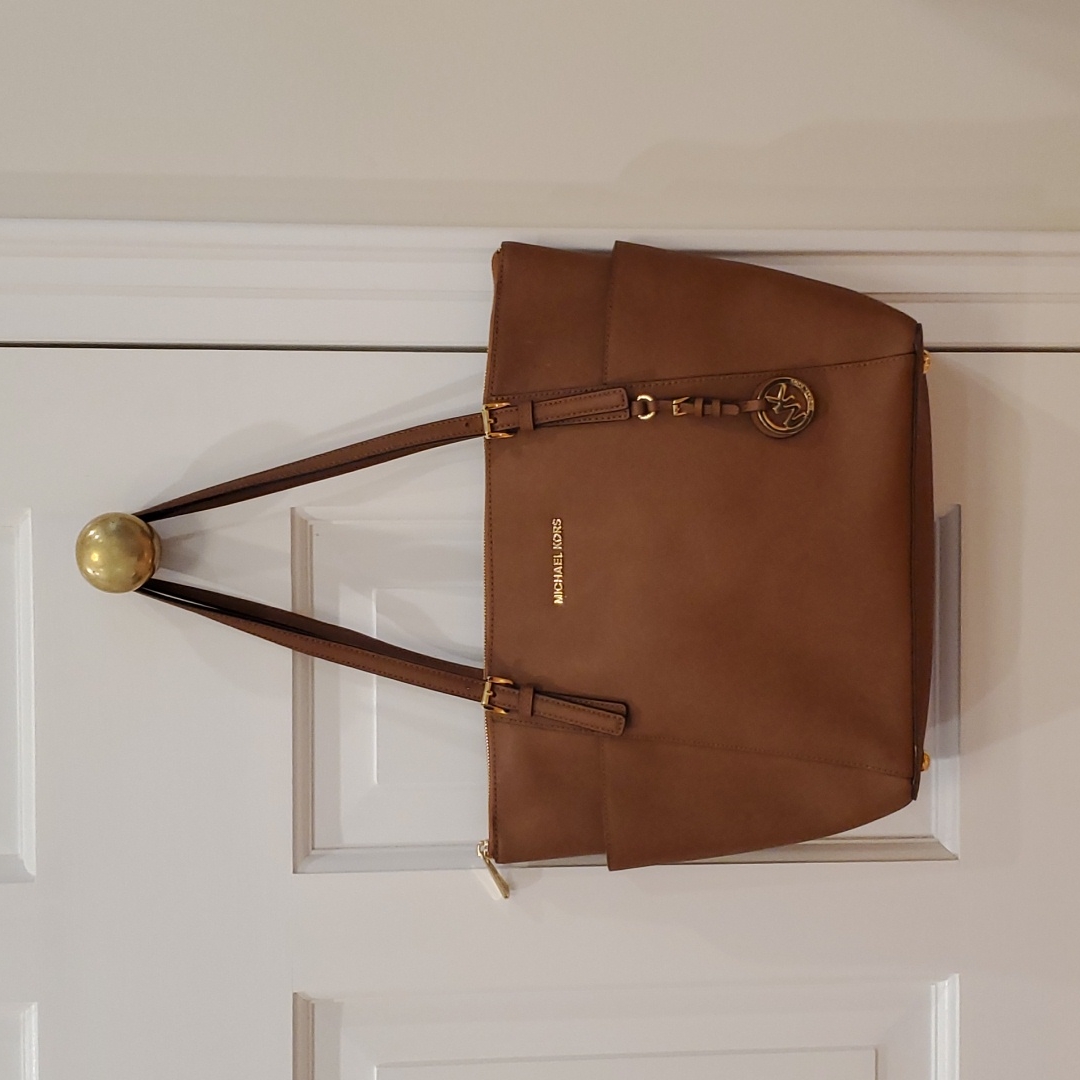Euc Michael Kors Charlotte Purse/Tote Bag - Dark Tan